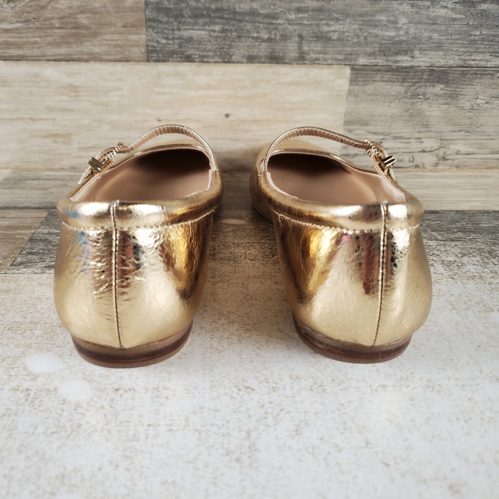 Dolce Vita Aileen Womens Mary Jane Flats Sz 6 M Gold Leather Buckle Square Toe - Picture 3 of 10